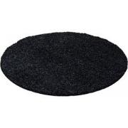 Tapijtenloods Basic Rond Shaggy vloerkleed Antraciet Hoogpolig- 80 CM ...