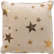 Geen merk STARS - Sierkussen 45x45 cm - velvet met gouden sterren - Wh...