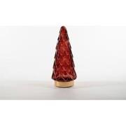 Tree Glass 10,5X24,5Cm Burgundy With Golden Base 10Led