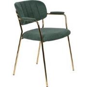 Housecraft Living Jolien Eetkamerstoelen armleuning Goud/Dondergroen -...