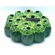 Villa Pottery  Groen Gele Vaas PomPom - 30x30x11