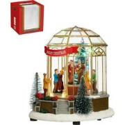 LuVille Kerstdorp Miniatuur Muziekkoepel - L20 x B17 x H21 cm - Meerkl...