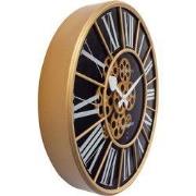 Industrial wandklok met bewegende tandwielen - 50cm - Zwart - Grote wa...