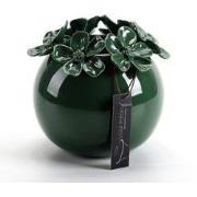 Villa Pottery  Groene bloemenvaas Jolie  - 15x15x15