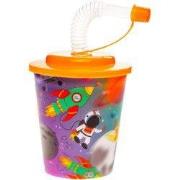 Decopatent® 12 STUKS RUIMTE / SPACE 3D Drink Beker met Rietje en Dekse...