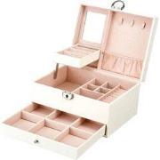 Decopatent® Luxe Juwelendoos - Spiegel - 20 Vakken en Lade - Sieradenh...