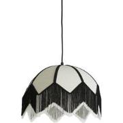 Light&living Hanglamp Ø45x32,5 cm SULINA linnen wit+zwart