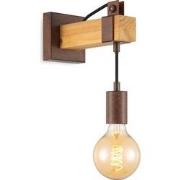 Home sweet home wandlamp Denton 1L - hout / roest