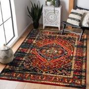 Tapijtenloods Vintage Marrakech Vloerkleed Zwart / Multi Laagpolig- 16...