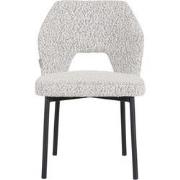 MUST Living Side chair Bloom,82x54x57 cm, bouclé light grey