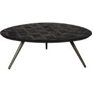 PTMD Fieron Black Wooden Coffee Table Organic Round