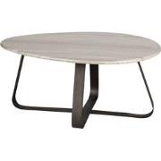 PTMD Muka Coffeetable Low Dark Grey Base White Marble