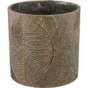 PTMD Erich Black Cement Pot Swirl Pattern Round Big L