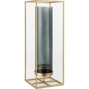 J-line - Windlicht Rechthoek Hoog Metaal/glas Goud - 20x20x55cm