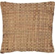 J-line - Kussen Vierkant 1 Zijkant Riet/textiel Naturel Small - 45x45x...