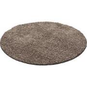 Tapijtenloods Basic Rond Shaggy vloerkleed Caramel Hoogpolig- 120 CM R...