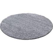 Tapijtenloods Basic Rond Shaggy vloerkleed Lichtgrijs Hoogpolig- 120 C...