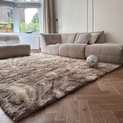 Hoogpolig vloerkleed Odelia bruin/taupe - Interieur05 - Polyester - 20...