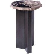 PTMD Jisse Black Petrified Wood Sidetable Twist Base