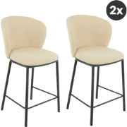 2x Barkruk Loa - Bouclé Taupe