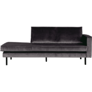 BePureHome Rodeo Daybed Rechts - Velvet - Antraciet - 85x203x86