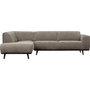 BePureHome Statement Hoekbank Links - Rib - Clay - 77x274x210