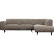 BePureHome Statement Hoekbank Rechts - Ribstof - Clay - 77x274x210