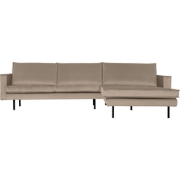 BePureHome Rodeo Chaise Longue - Velvet - Khaki - 85x300x86/155