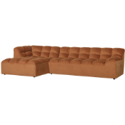 WOOOD Allure Chaise Longue - Fluweel - Terra - 79x324x165