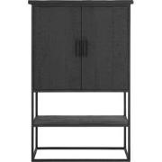 DTP Home Cabinet Beam small, 2 doors, open rack BLACK,140x90x40 cm, re...