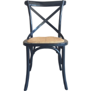 Set van 6 stoelen van massief hout en webbing L61 cm - BISTROT