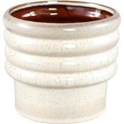 PTMD Bloempot Melisa - 17x17x15 cm - Keramiek - Creme