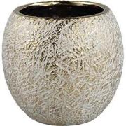 PTMD Bloempot Sunia - 20x20x18 cm - Keramiek - Goud