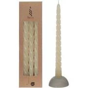 Twisted candles set 3 st, creme