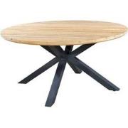 Noas dining table dia. 125 cm aluminium dark grey/teak