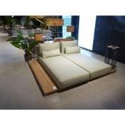 Portofino loungeset natural new teak inclusief soft green mixed weave ...