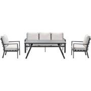 Sergio Loungedining sofa set 4-delig carbon black/desert sand