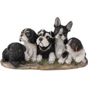 Clayre & Eef Beeld Hond 33x12x17 cm Zwart Wit Polyresin Woonaccessoire...