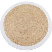 Vloerkleed Jute Rond Naturel/Wit ø120 cm