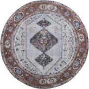 Vloerkleed Karaca Antraciet/Brown 09 Rond ø200 cm