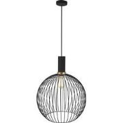 OONAH 1xE27 D450xH550 Zwart / goud + 3m kabel zwart stof