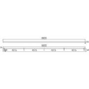 Losse opbouw basis voor pendels 5x, zwart, 180cm