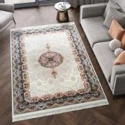 Isfahan Oosters Vloerkleed - Laagpolig - Klassiek Vintage Tapijt - Cre...