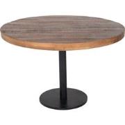 Eettafel Rond 130cm - Mangohout - IJzer - Dinand - Giga Meubel