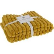 J-Line - Plaid Corduroy Polyester Oker - 180x130x3cm