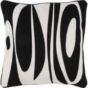 J-Line - Kussen Milano Textiel Wit/zwart - 45x45x10cm