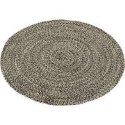 J-Line - Tapijt Miami Outdoor Polyester Zwart/wit Small - 120x120x1cm