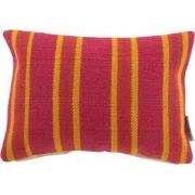 J-Line - Kussen Rechthoek Anna Fijne Groeven Jute Roze / Geel - 48.5x3...