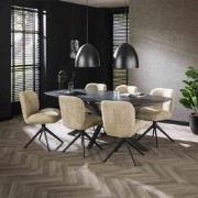 Hoyz Collection - Eetkamertafel 215 Deens Ovaal - 3D Melamine Slate St...