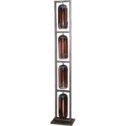 AnLi Style Vloerlamp 4L tower smoke glas-geperforeerd staal